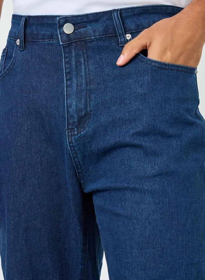 Styli Dark Blue Men Dark Blue Loose Fit Jeans for Men | Best Price UAE
